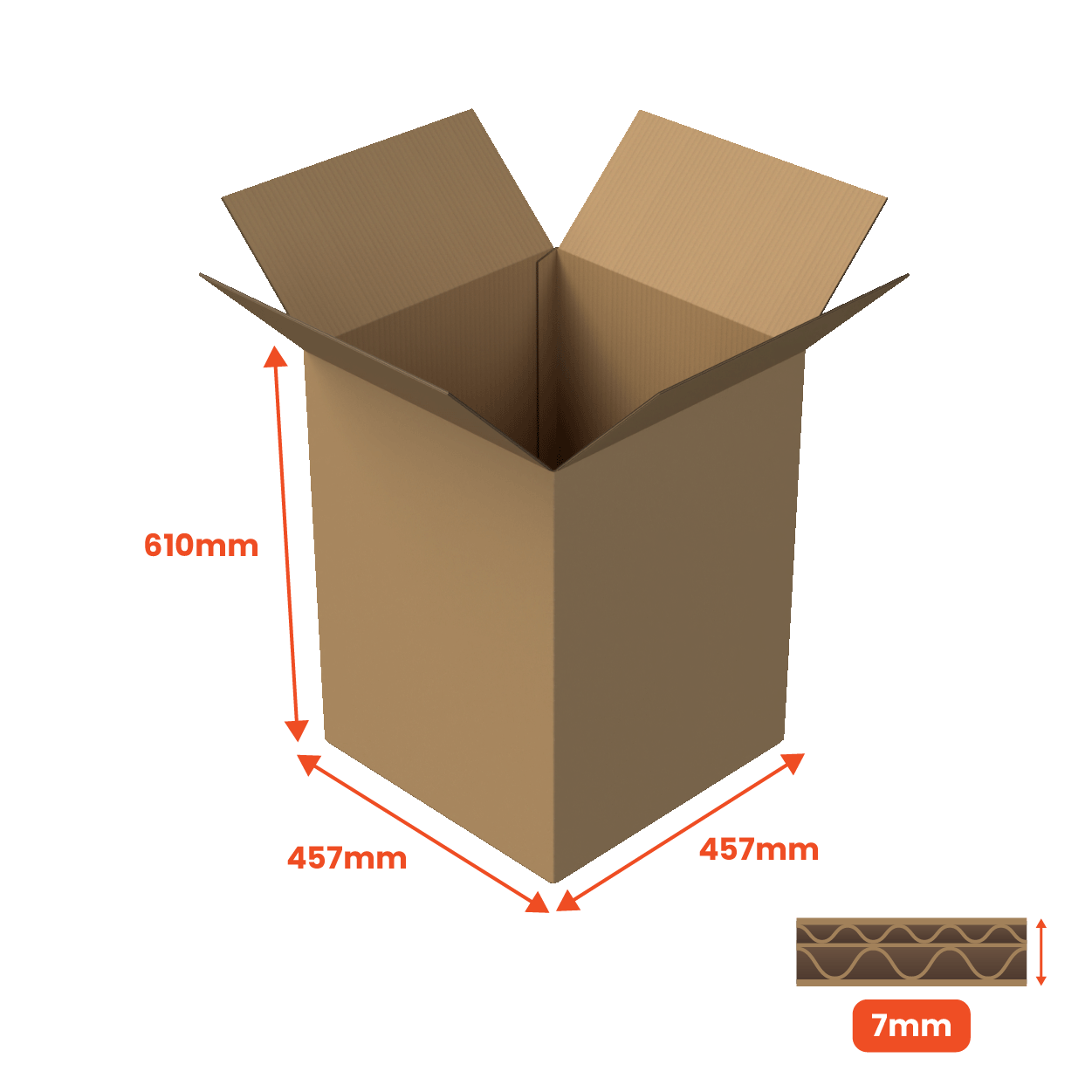 Double Wall Packing Box Brown - DW4 - 457 x 457 x 610mm (Pack of 10)