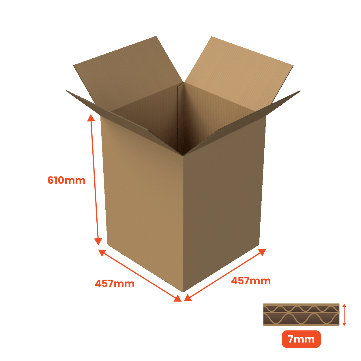 Boxes 24 Packing Boxes Double Wall Packing Box Brown - DW4 - 457 x 457 x 610mm (Pack of 10)