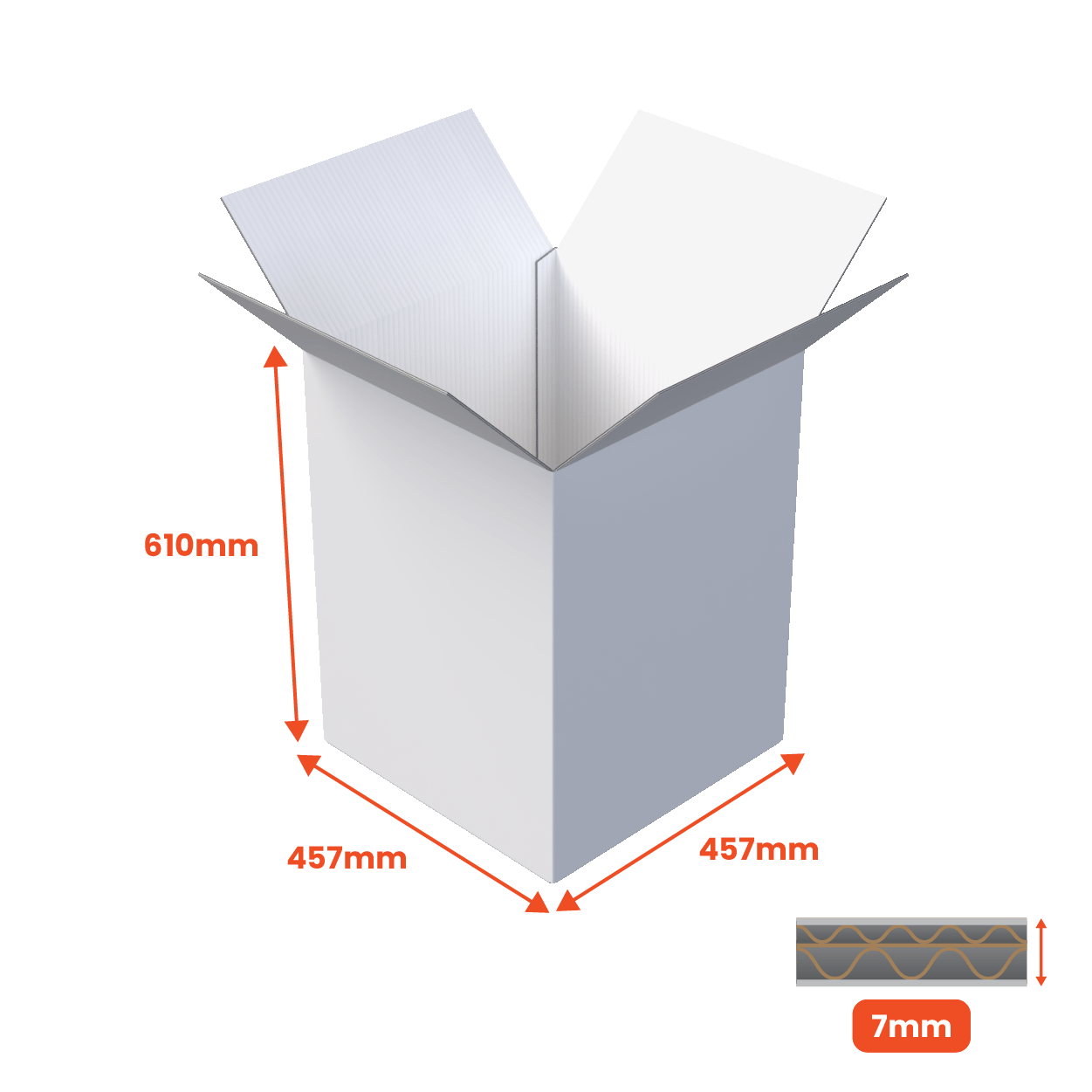 Double Wall Packing Box White - DW4 - 457 x 457 x 610mm (Pack of 10)