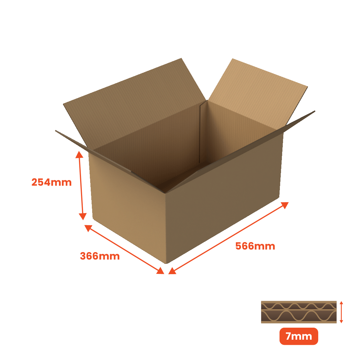 Double Wall Packing Box Brown - DW5 - 566 x 366 x 254mm (Pack of 10)