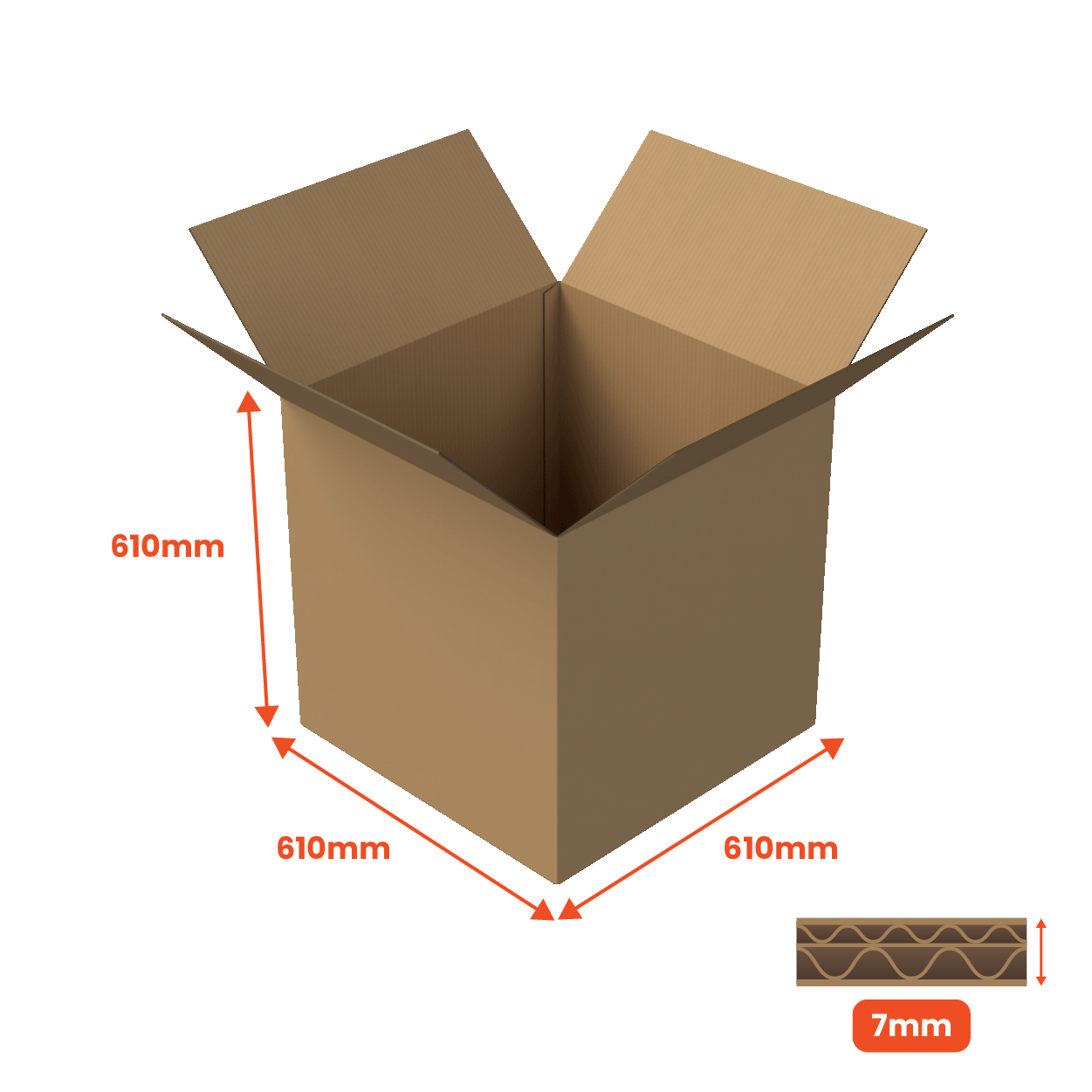Boxes 24 Packing Boxes Double Wall Packing Box Brown - DW6 - 610 x 610 x 610mm (Pack of 10)