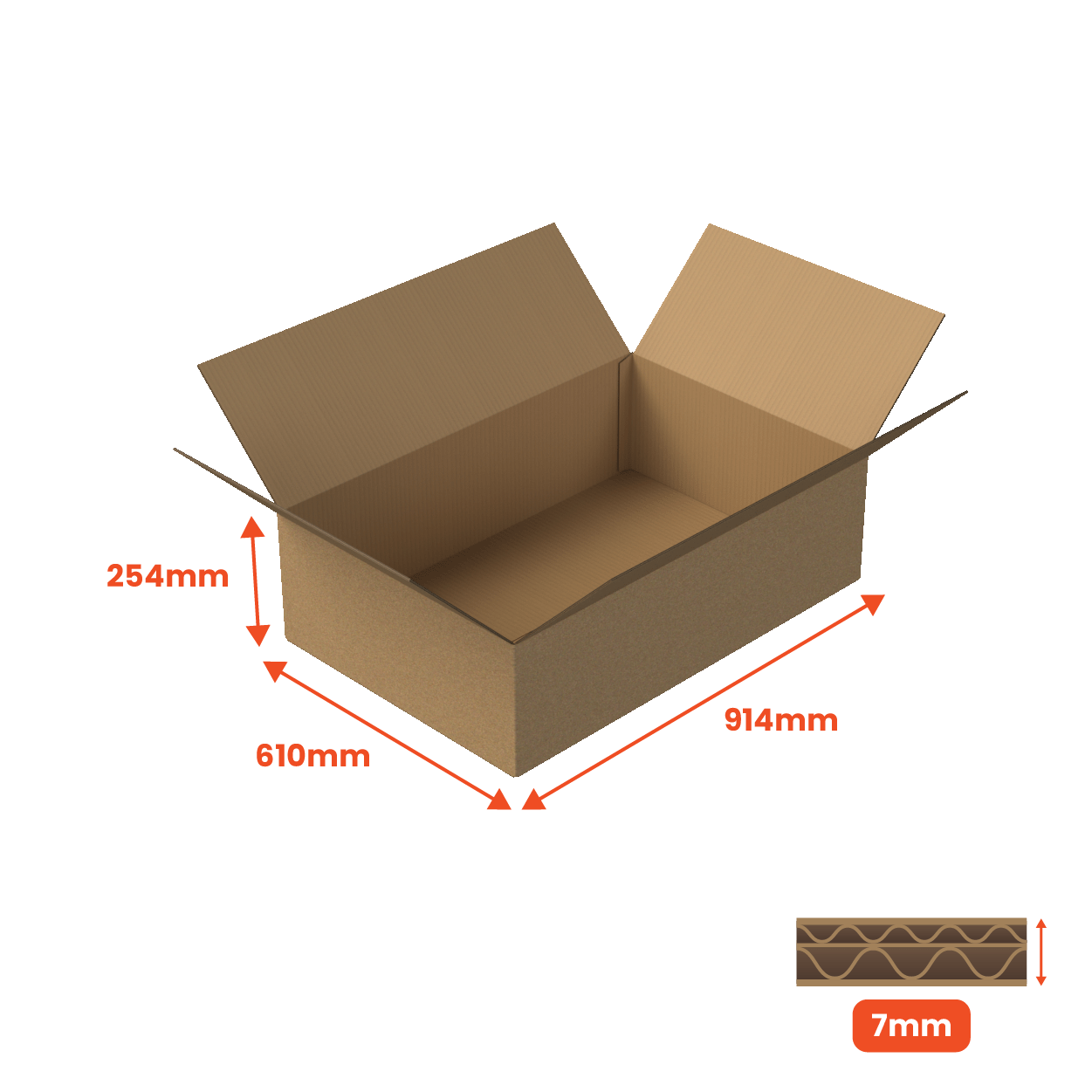 Boxes 24 Packing Boxes Double Wall Packing Box Brown - DW7 - 914 x 610 x 254mm (Pack of 10)