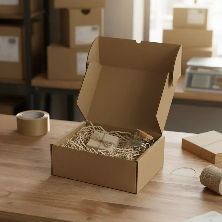 Boxes 24 Mailing Boxes Medium Mailing Box - Brown - 240 x 190 x 120mm (Pack of 25)