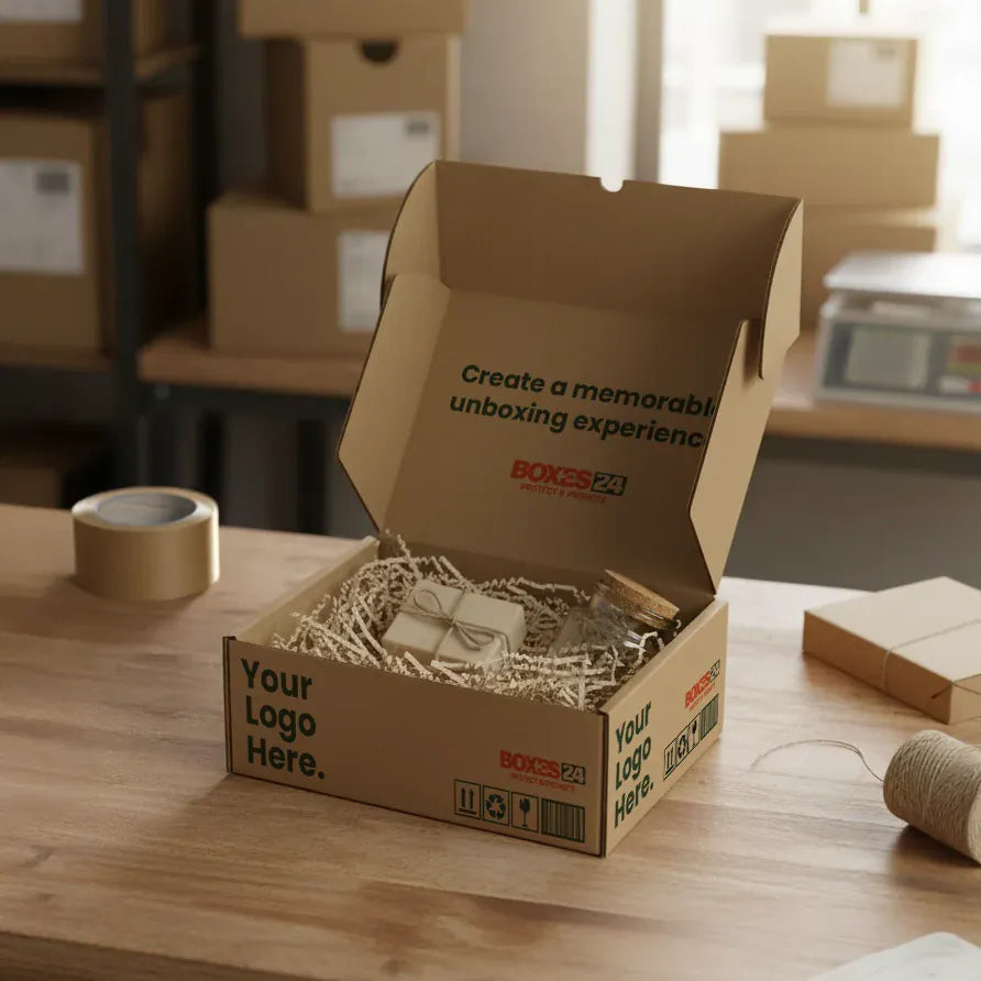 Medium_Ecommerce_Mailing_Boxes_Brown_On_Packing_Bench_Printed_Double_Sided