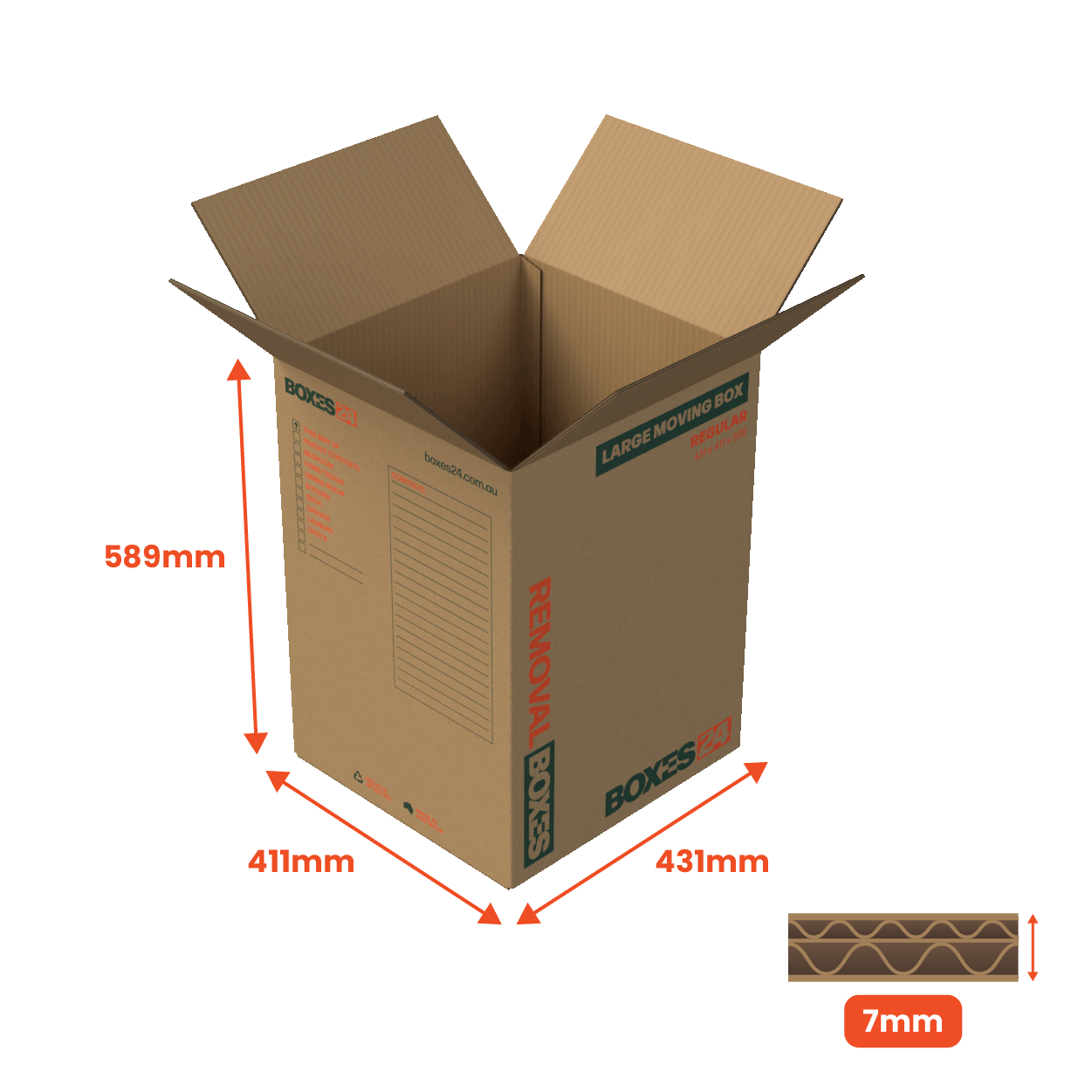 Boxes 24 Moving Boxes Large Moving Box - Regular - 431 x 411 x 589mm (Pack of 10)