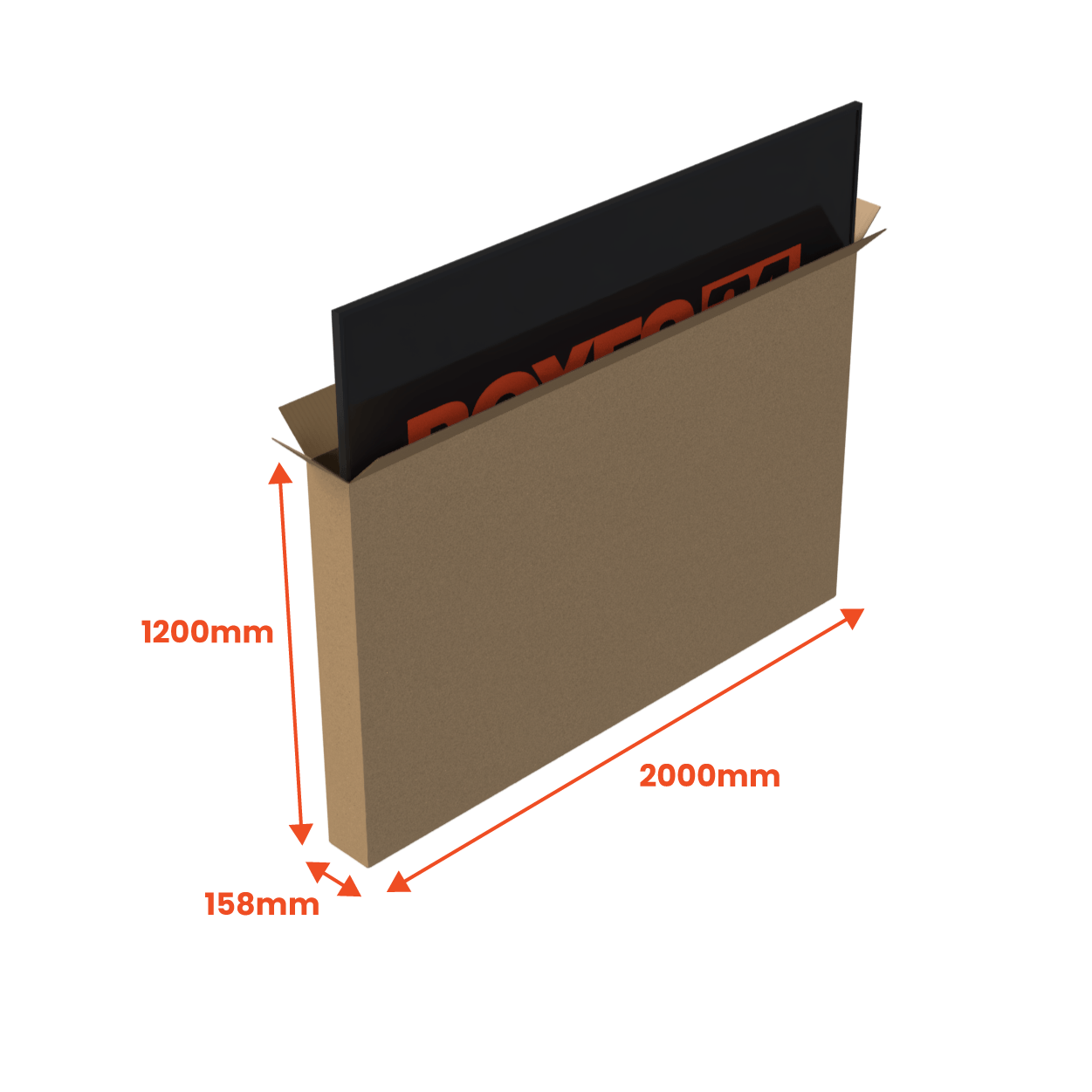 Boxes 24 Moving Boxes Large TV Box (65" to 85") - 2000 x 158 x 1200mm (Pack of 1)