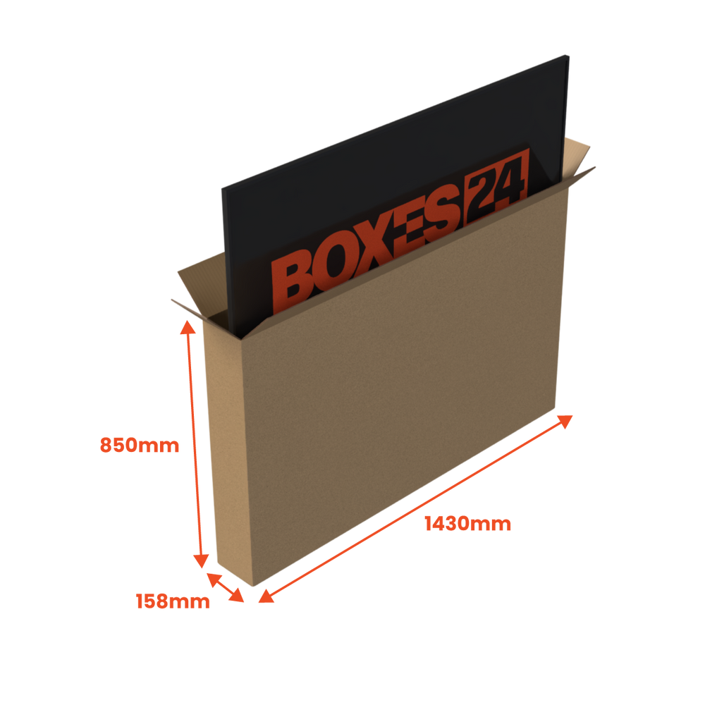 Medium TV Box (50" to 60") - 1430 x 158 x 850mm (Pack of 5) - Boxes 24