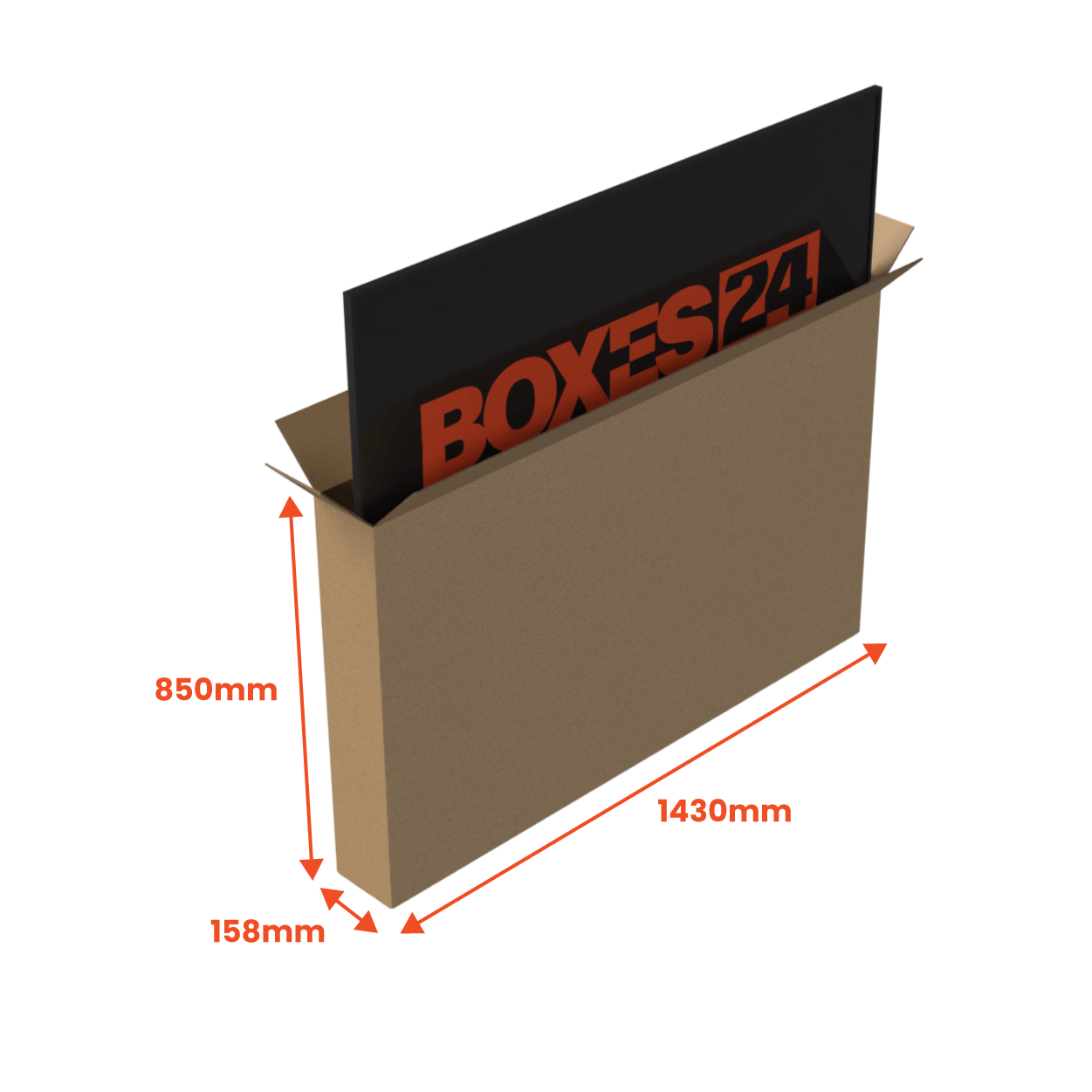 Boxes 24 Moving Boxes Medium TV Box (50" to 60") - 1430 x 158 x 850mm (Pack of 5)