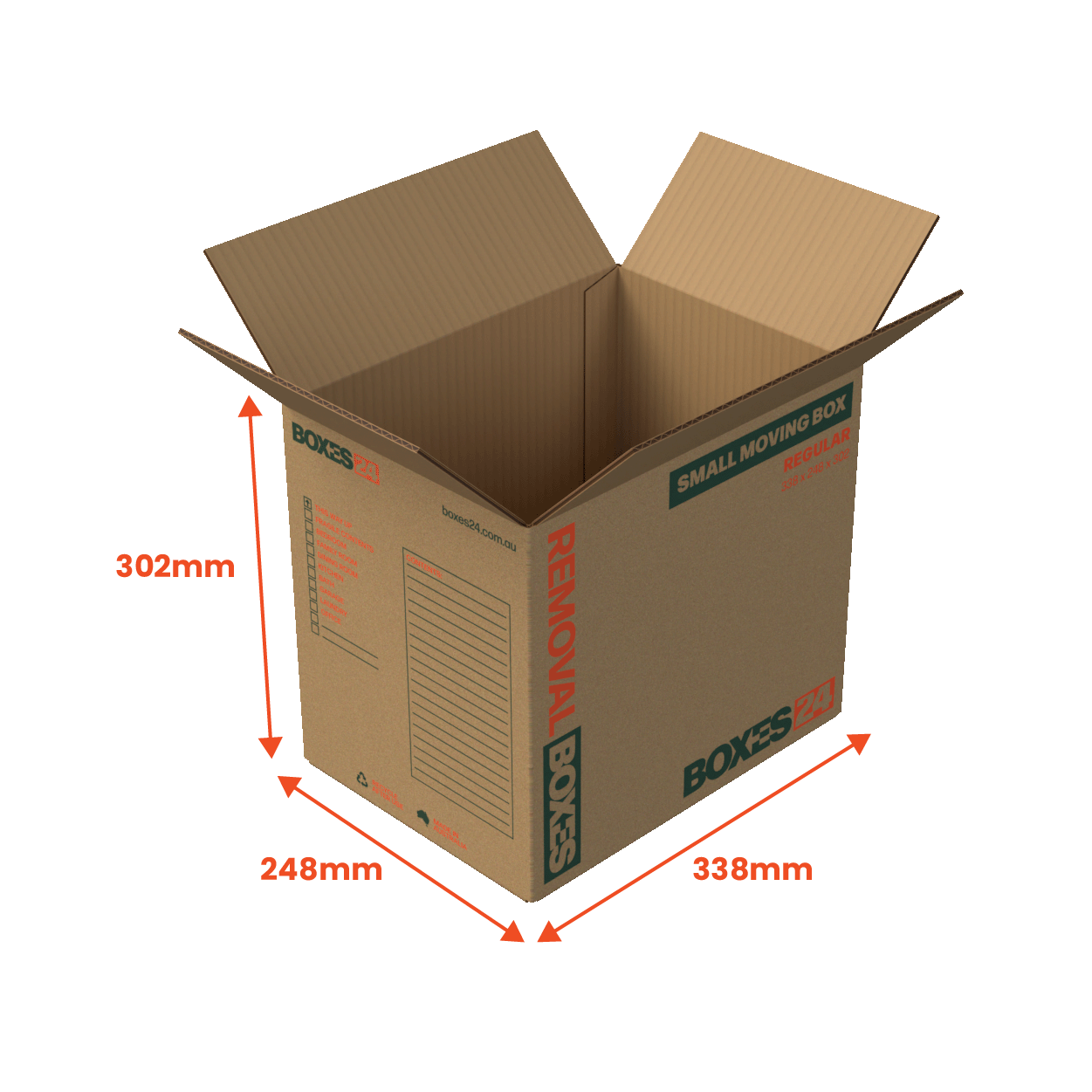 Boxes 24 Moving Boxes Small Moving Box - Regular - 338 x 248 x 302mm (Pack of 25)
