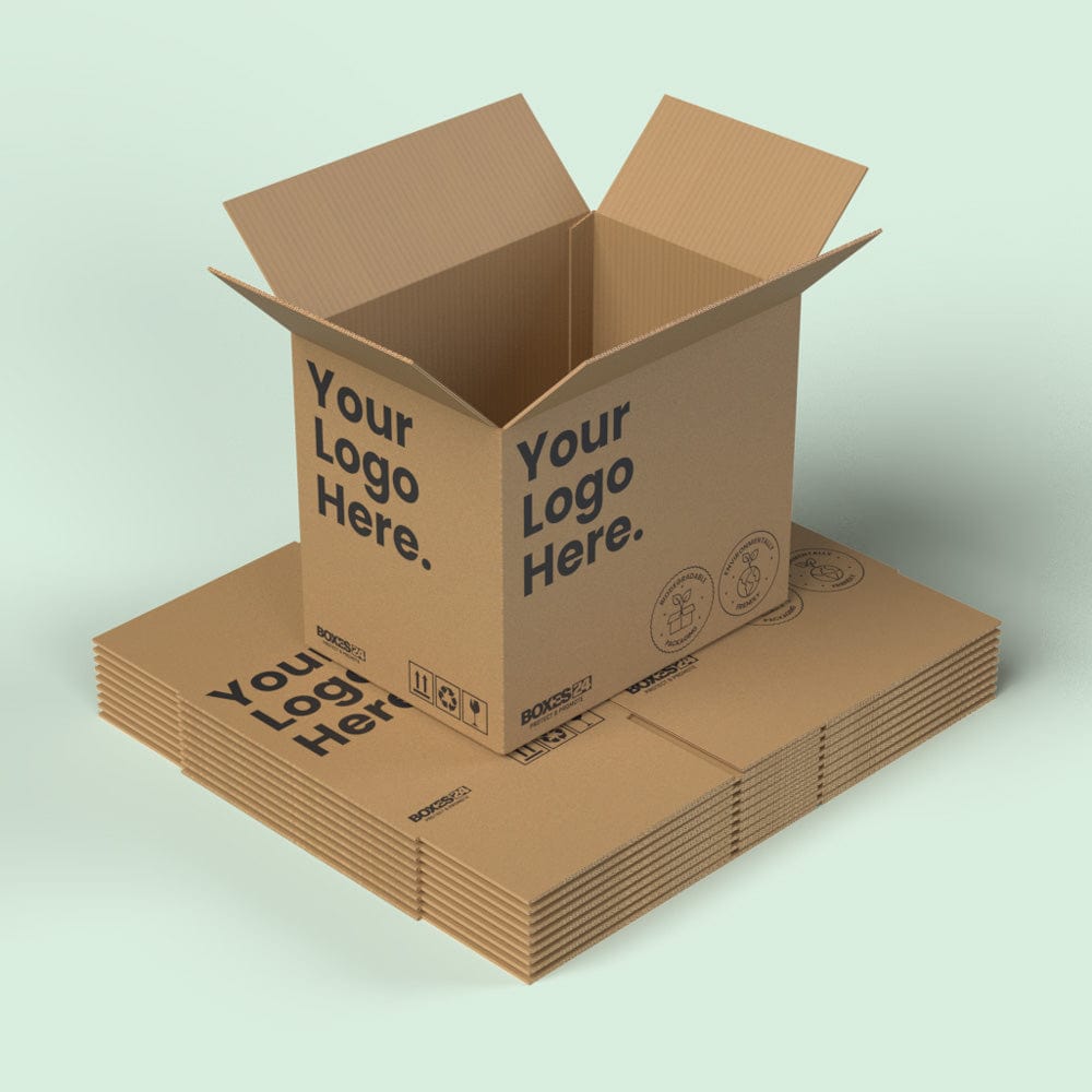 Boxes 24 Packing Boxes Double Wall Packing Box Brown - DW7 - 914 x 610 x 254mm - Custom Print - 1 Sided (Pack of 10)