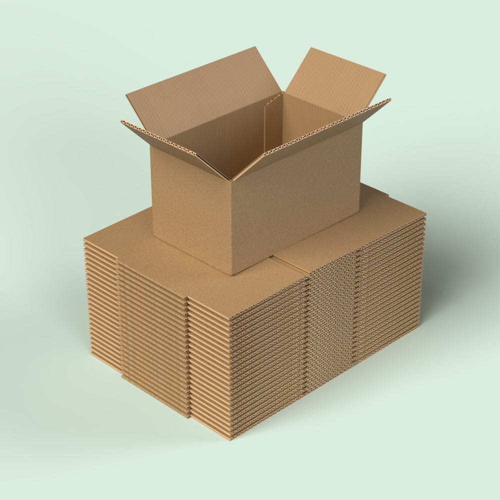 Boxes 24 Packing Boxes Single Wall Packing Box Brown - SW2 - 215 x 180 x 105mm (Pack of 25)