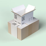 Single Wall Packing Box White - SW16 - 510 x 457 x 406mm - Custom Print - 1 Sided (Pack of 25) - Boxes 24