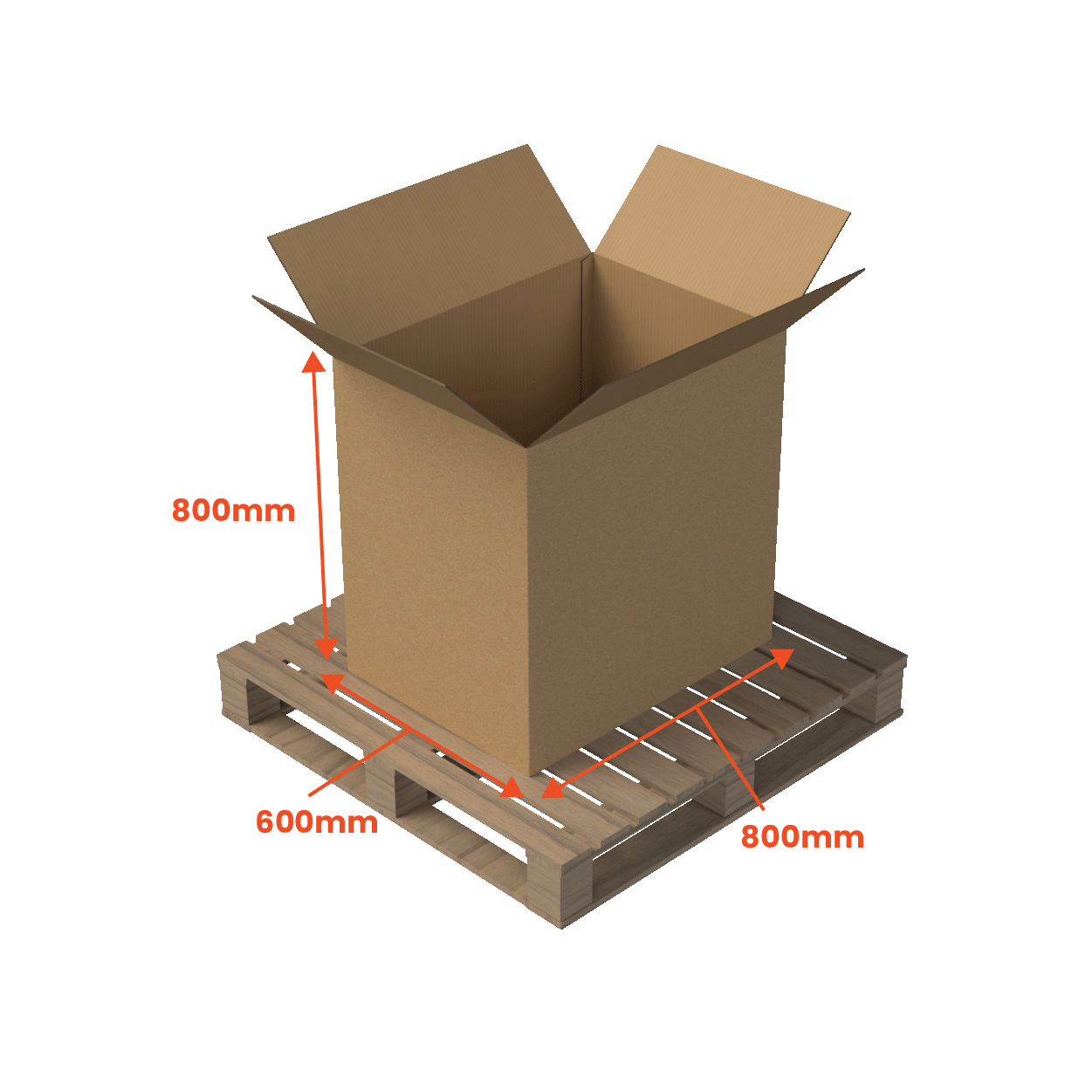 Boxes 24 Pallet Boxes Heavy Duty Pallet Box - Small - 800 x 600 x 800mm (Pack of 10)