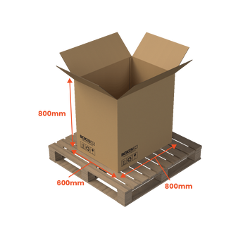 Heavy Duty Pallet Box - Small - 800 x 600 x 800mm - Custom Print - 1 Sided (Pack of 10) - Boxes 24