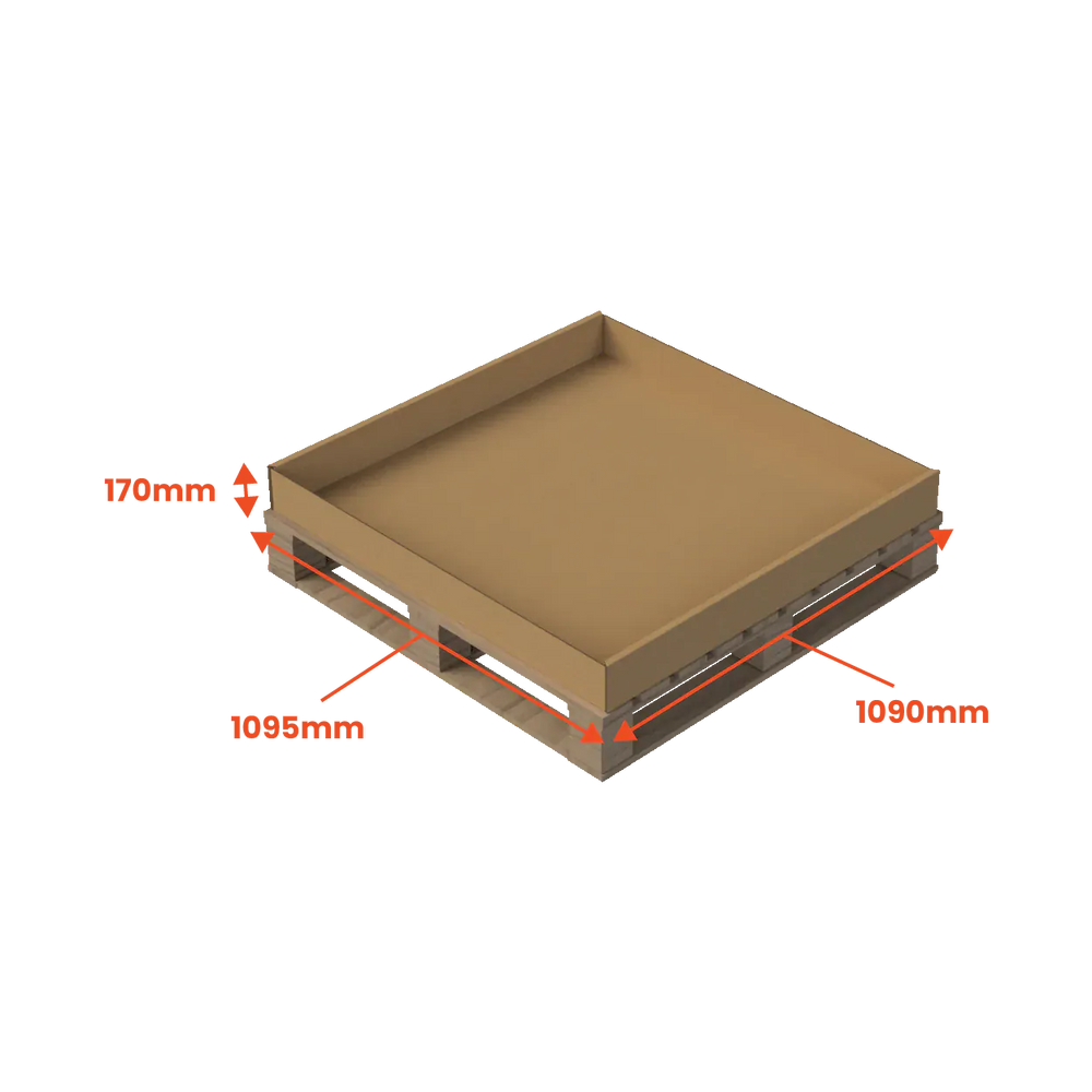 Boxes 24 Pallet Boxes Heavy Duty Pallet Box Cap - 1095 x 1090 x 170mm (Pack of 10)