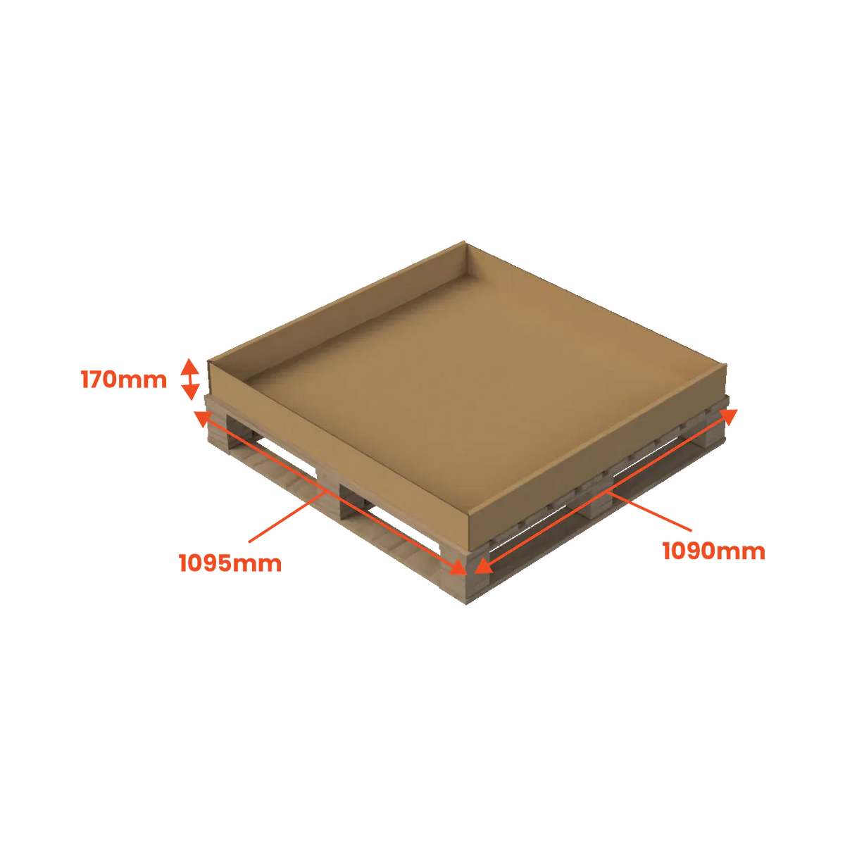 Boxes 24 Pallet Boxes Heavy Duty Pallet Box Cap - 1095 x 1090 x 170mm (Pack of 10)