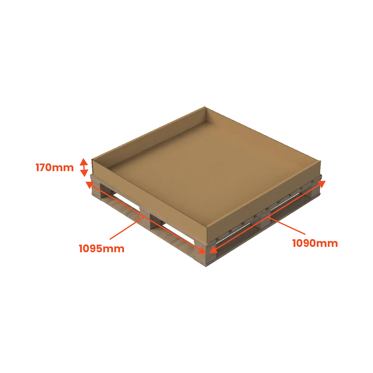 Boxes 24 Pallet Boxes Heavy Duty Pallet Box Cap - 1095 x 1090 x 170mm (Pack of 10)