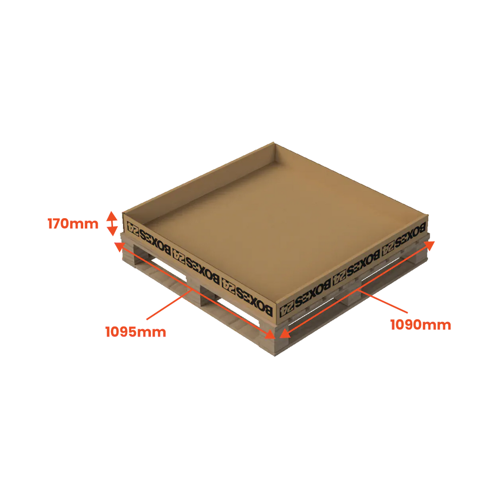 Boxes 24 Pallet Boxes Heavy Duty Pallet Box Cap - 1095 x 1090 x 170mm - Custom Print - 1 Sided (Pack of 10)