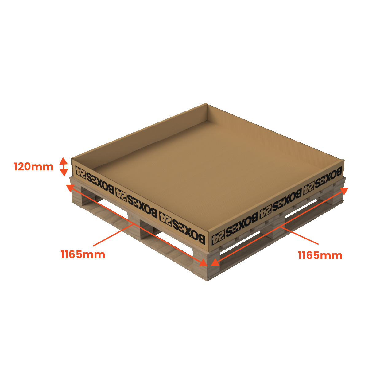 Heavy Duty Pallet Box Cap (2 Per Set) - 1165 x 1165 x 120mm - Custom Print - 1 Sided (Pack of 10)