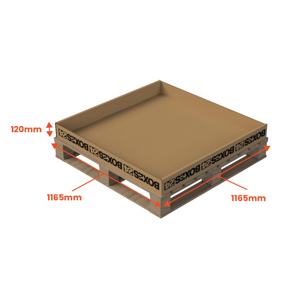 Heavy Duty Pallet Box Cap (2 Per Set) - 1165 x 1165 x 120mm - Custom Print - 1 Sided (Pack of 10) - Boxes 24
