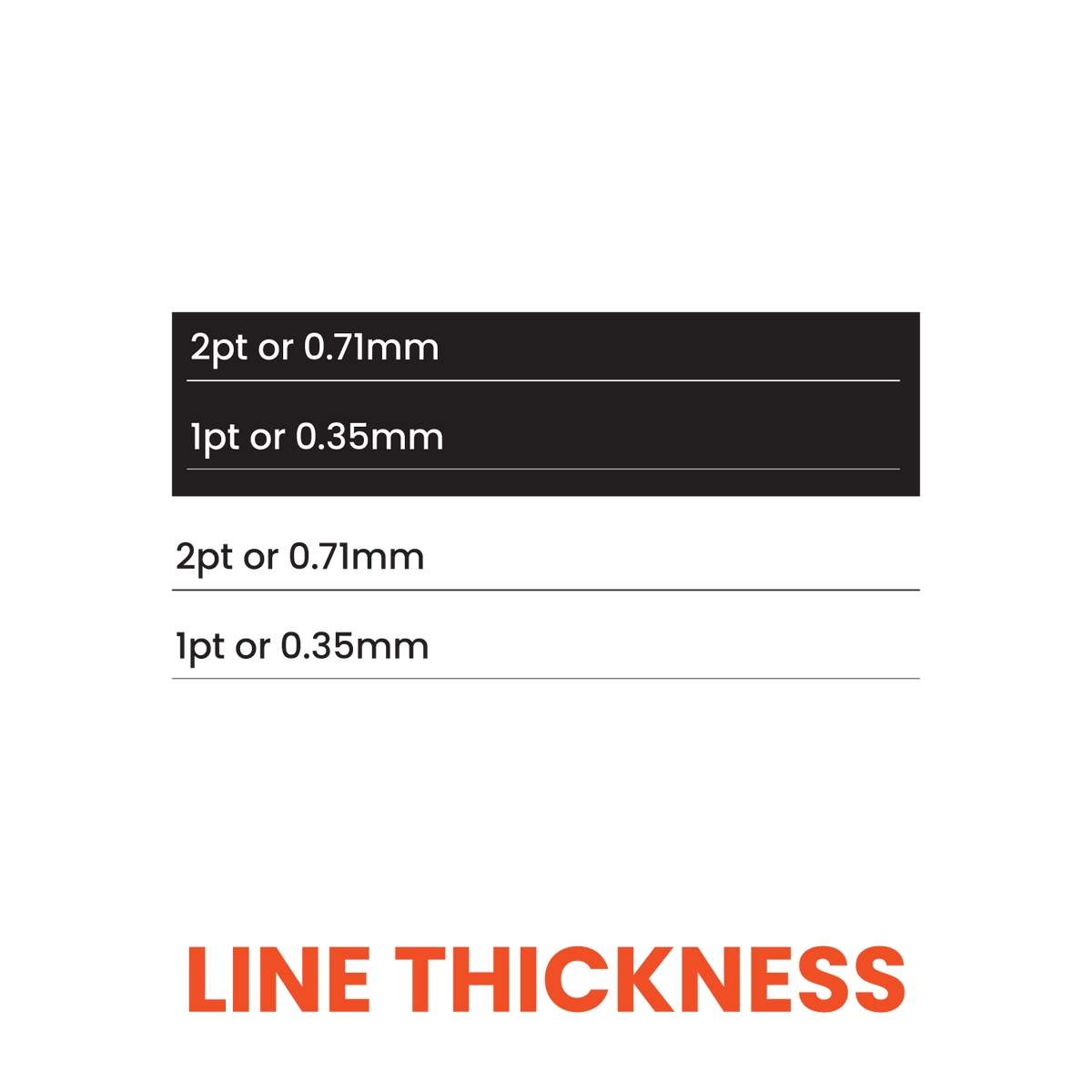 Print Specifications Diagram Line Thickness