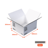 Single Wall Packing Box White - SW14 - 406 x 356 x 203mm - Custom Print - 1 Sided (Pack of 25) - Boxes 24