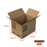Single Wall Packing Box Brown - SW4 (A4) - 305 x 229 x 299mm - Custom Print - 1 Sided (Pack of 25) - Boxes 24
