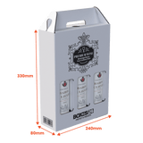3 Bottle (750ml) Wine Carry Pack - White - 240 x 80 x 330mm - Custom Print - 1 Sided (Pack of 25) - Boxes 24