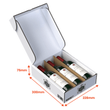 3 Bottle (750ml) Wine Lay Flat Box - White - 300 x 228 x 75mm - Custom Print - 1 Sided (Pack of 25) - Boxes 24