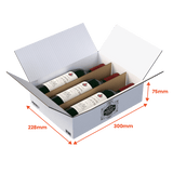 3 Bottle (750ml) Wine Shipper - White - 300 x 228 x 75mm - Custom Print - 1 Sided (Pack of 10) - Boxes 24