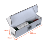 1 Bottle Wine (750ml) Lay Flat Box - White - 300 x 75 x 75mm - Custom Print - 1 Sided (Pack of 25) - Boxes 24