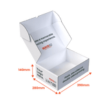 Large Mailing Box - Custom Print 2 Sided - White - 390 x 280 x 140mm (Pack of 25) - Boxes 24