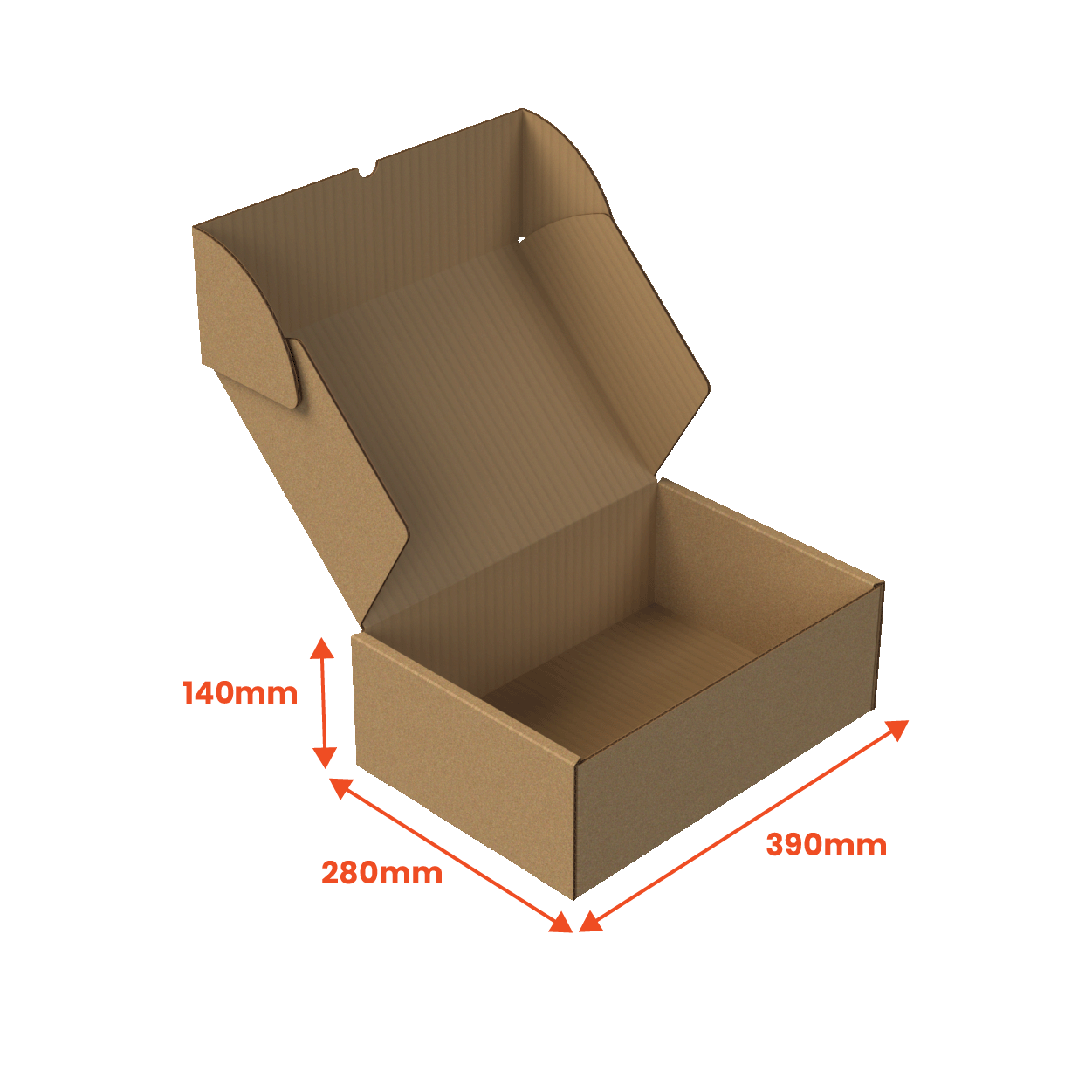 Large Mailing Box - Brown - 390 x 280 x 140mm (Pack of 25)