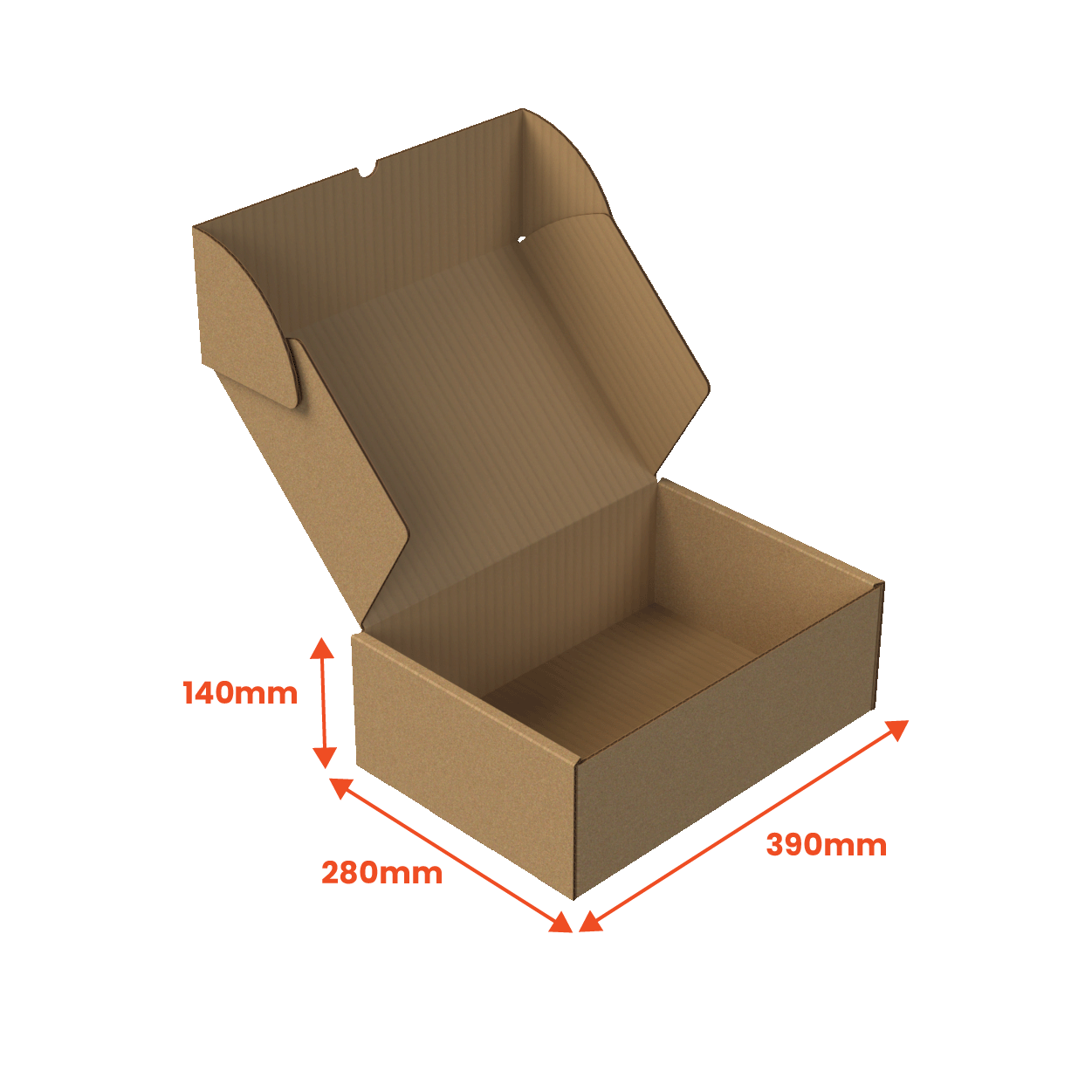 Boxes 24 Mailing Boxes Large Mailing Box - Brown - 390 x 280 x 140mm (Pack of 25)