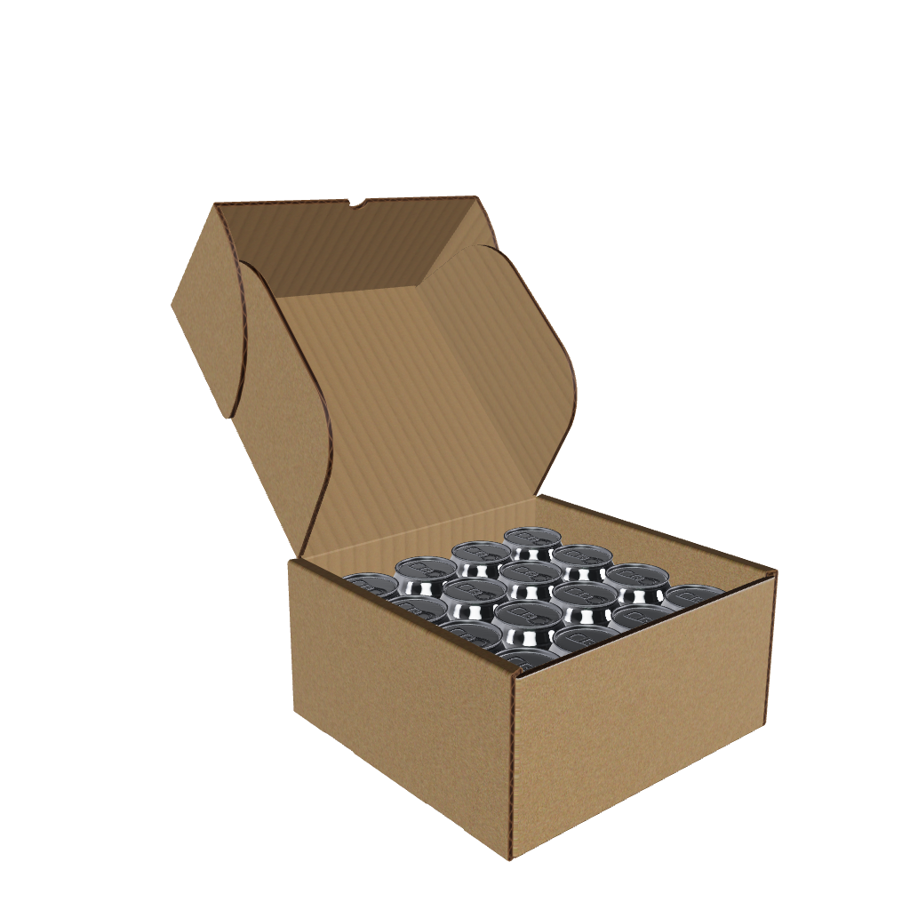 16 Can 375ml Lay Flat Box - 270 x 270 x 133mm - Brown (Pack of 25)