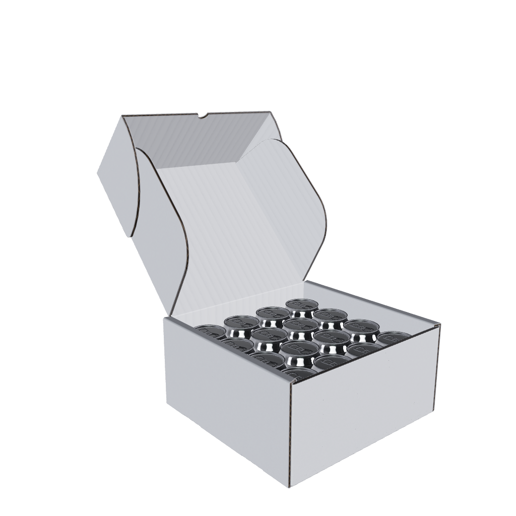16 Can 375ml Lay Flat Box - 270 x 270 x 133mm - White (Pack of 25)