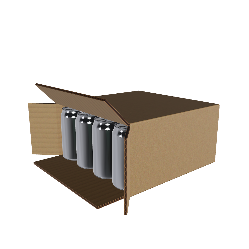 16 Can 375ml Shipper - End Open - Brown - 269 x 135 x 266mm (Pack of 25)