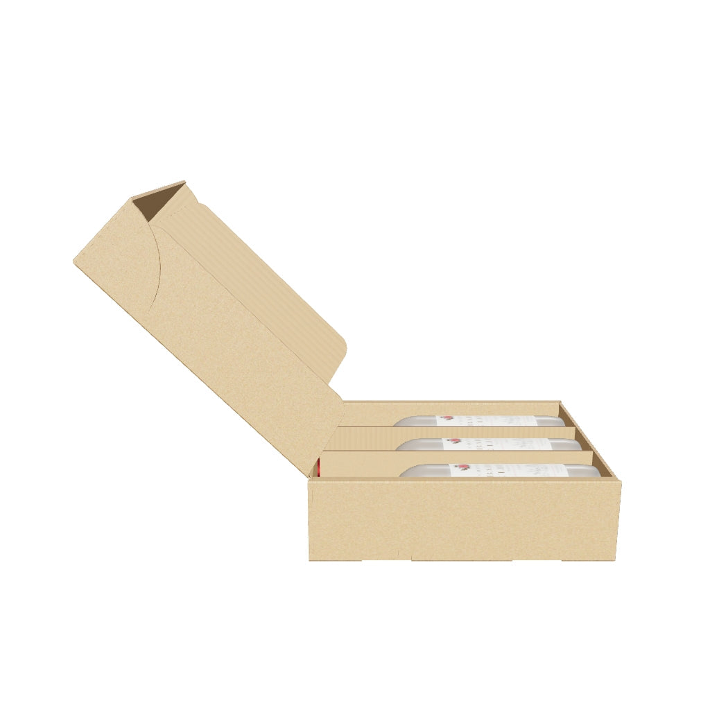 3 Bottle Wine Gift Pack - Brown - 270 x 340 x 92mm (Pack of 25)