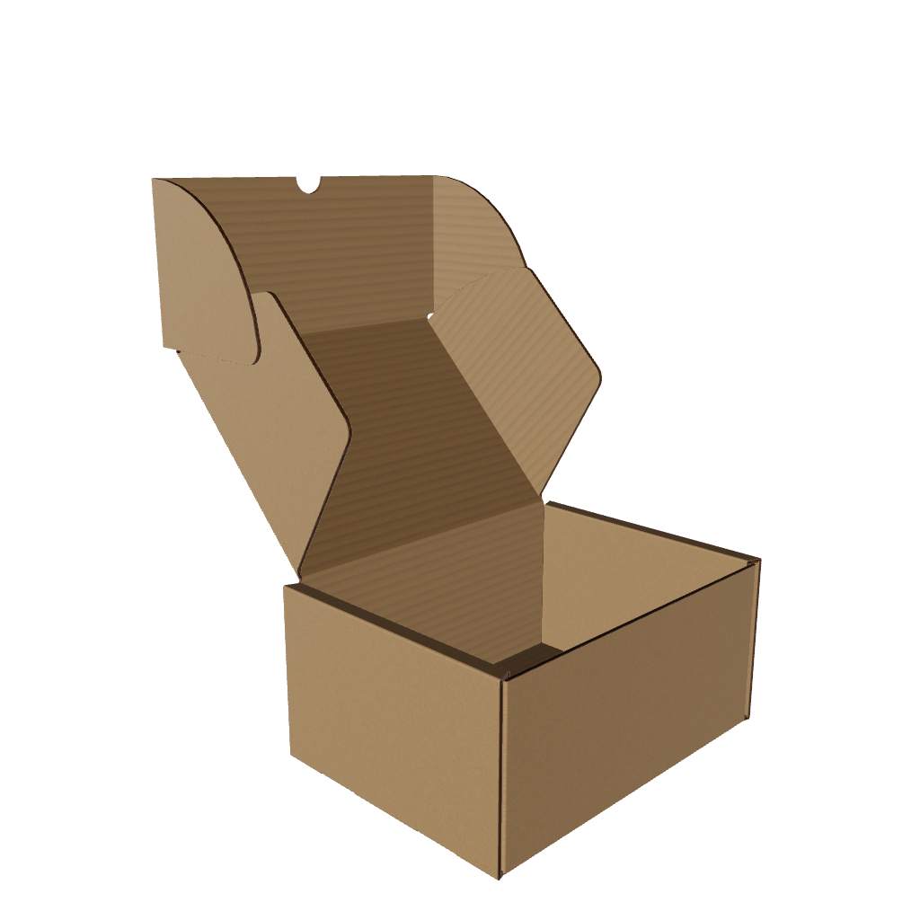 Medium Mailing Box Open Brown 3d model