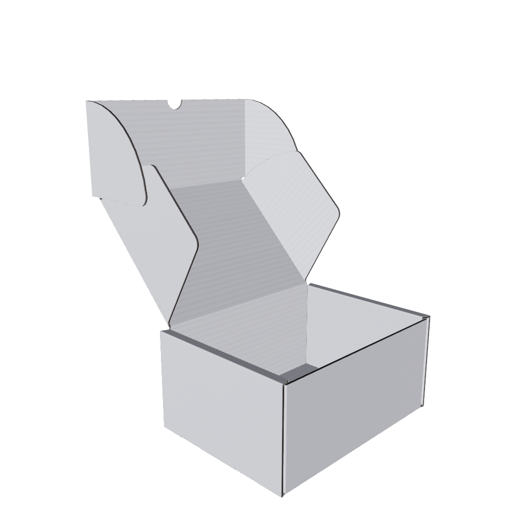 Medium Mailing Box Open White 3d model